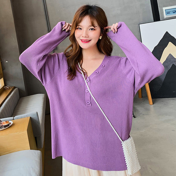 Plus Size Knit V-Neck Sweater