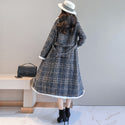 Women Long Cotton Wool Lined Blazer Cardigan Coat