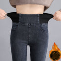 High-rise Stretchable Waist Velvet Jeans