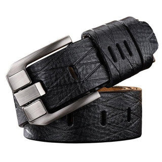 Buy black Versatile Double Skin Leather Belt