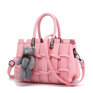 Buy pink Woven Leather Hand and Shoulder Bad