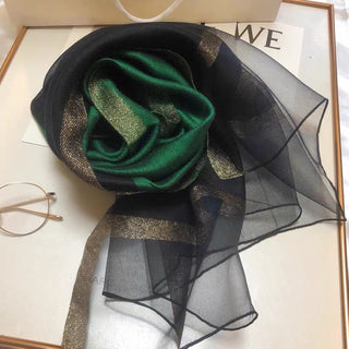 Buy green Women Smooth Silk Scarves