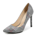 Women Plaid Pointed Toe Stiletto Heels