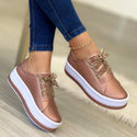 Ribbon Lace-up Heightened Flats Shoes