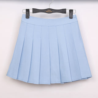 Buy light-blue High-Waist Wild Pleated Skirt