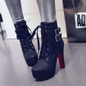 Women Ultra-Heeled Chunky Boots