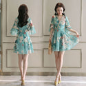 Chiffon Mid-length Flowy Floral Dress