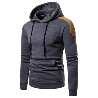 Buy dark-grey Men Long Sleeve Matching Color Hoodie