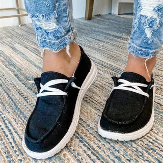 Buy black Women&#39;s Retro Casual Flat Heel