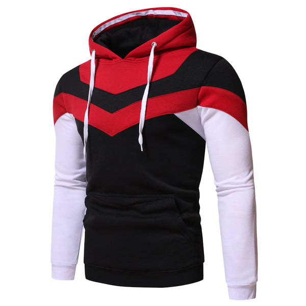 Men Solid Color Pullover Hoodie