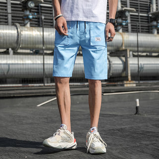 Buy blue Men Casual Loose Tooling Shorts