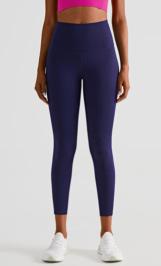 Buy blue High Waist Nylon Moisture Wicking Leggings