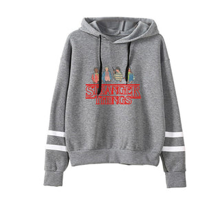 Buy grey Stranger Things Striped Hoodies