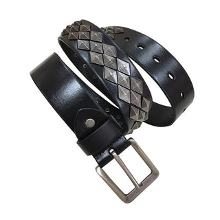 Unisex Rivet Square Alloy Leather Belt