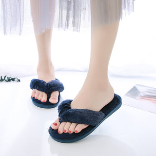 Buy blue Women's Flip Flop Plush Slippers