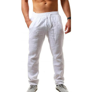 Men Cotton And Linen Loose Casual Sports Trousers