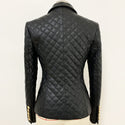 Slim-fit Quilted Leather Blazer