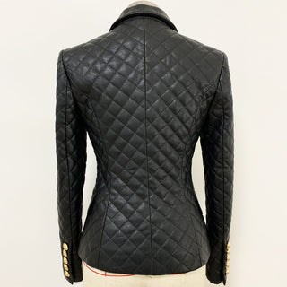 Slim-fit Quilted Leather Blazer