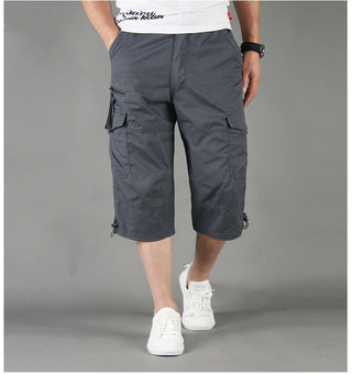 Buy grey Men Loose Multi Pocket Shorts