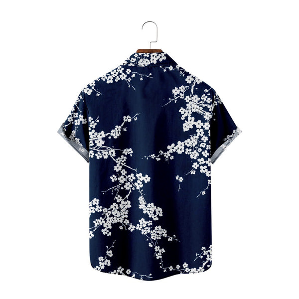 Men Hawaiian Digital Print Short Sleeve Shirt