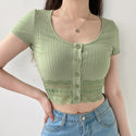 Women Cropped Cardigan Top