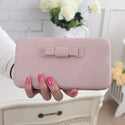 Women Bowknot Clutch Long Wallet