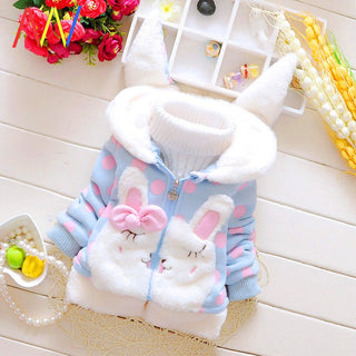 Bunny Hooded Cotton Fiber Blend Sweater