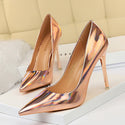 Women Glossy Patent Leather Heels