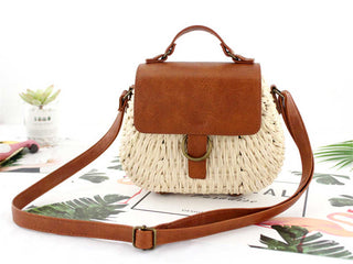 Buy beige Women Antique Woven Messenger Straw Bag