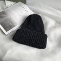 Unisex Pure Color Chenille Knitted Woolen Hat