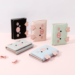 Women Short Three-Fold Cartoon Pig Wallet