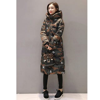 Buy army-green Women&#39;s Long Quilted Winter Jacket