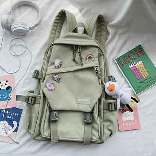 Large Capacity Multi-Pocket Decorated Backpack