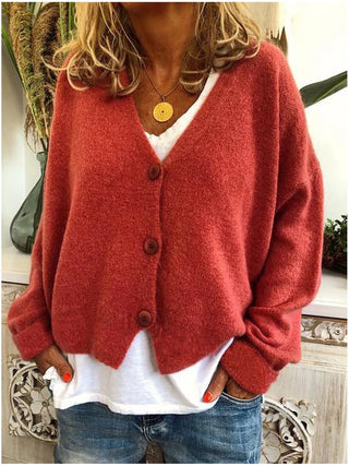 Buy orange-red Women Cardigan Sweater