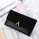 Women V-Clipped Leather Wallet