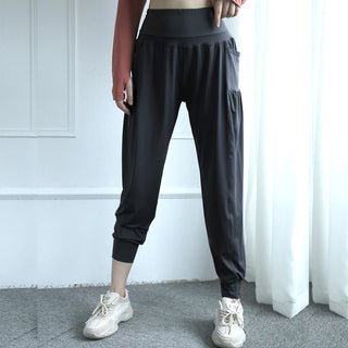 Buy black Women Loose Polyester Track Pants