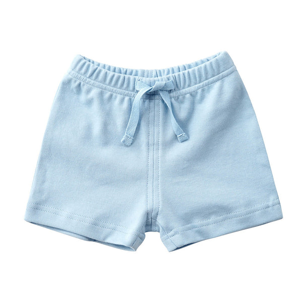 Elastic Waist Solid Colored Cotton Shorts