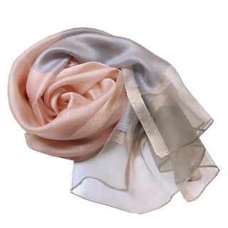 Buy pink-gray Women Smooth Silk Scarves