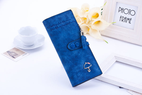 Women Solid Colored Umbrella-Clipped Wallet