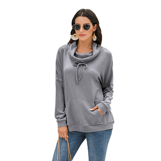 Buy gray Loose Solid-Colored Pullover Sweater