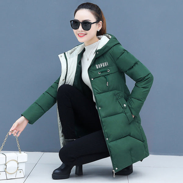 Mid-length Thick Down Cotton Jacket