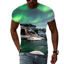 Trend Print Men's Aurora Pattern 3d T-Shirt