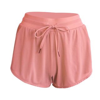 Buy red Polyester Elasticated Waist Layered Shorts