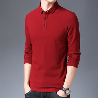 Buy red Men Mid Sleeve Solid Colored Polo Shirt