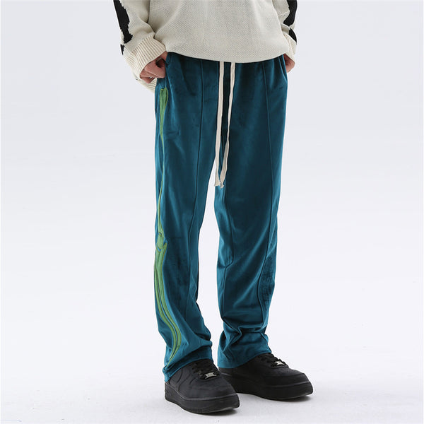 Men Skeleton Bone Patch Embroidered Pants