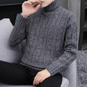 Men Casual Loose High Neck Sweater