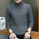 Men Slim-fit High Neck Sweater