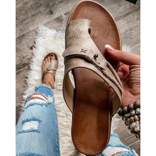 Buy khaki Women Flat Toe-Strap Sandals