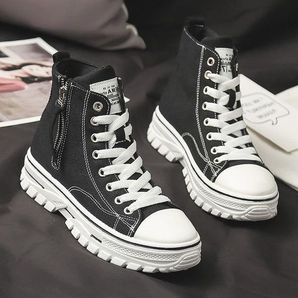 Women Casual Canvas High Top Platform Sneakers-