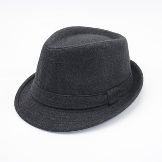 Buy gray Men Woolen Leather Top Hat